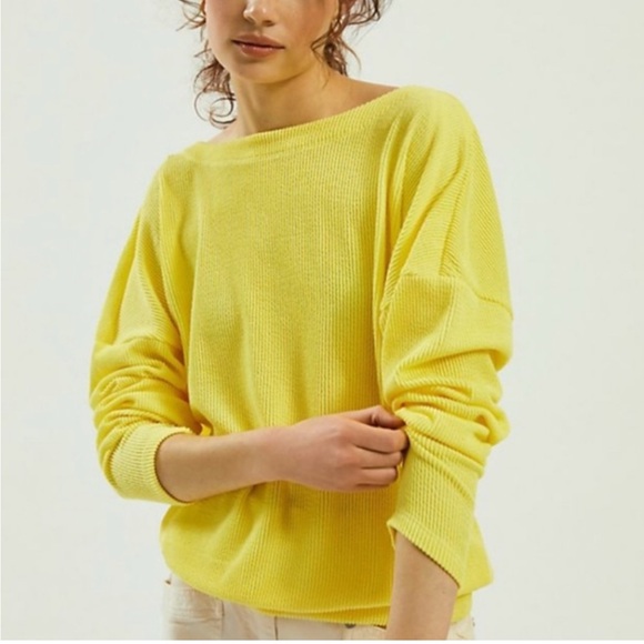 Anthropologie Tops - Maeve Anthropologie Yellow Long Sleeve Oversized Top Small